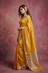Chandani Chanderi ~ Handwoven Pure Silk Chanderi Saree In Sunrise Yellow - Govt. Silk Mark Certified - verymuchindian.com