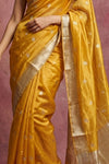 Chandani Chanderi ~ Handwoven Pure Silk Chanderi Saree In Sunrise Yellow - Govt. Silk Mark Certified - verymuchindian.com