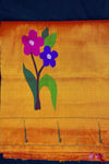 Designed by VMI - Blouse Fabric - Handloom Pure Silk - Flower Motifs (Available in Orange) - verymuchindian.com