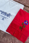 Designed by VMI - Blouse Fabric - Handloom Pure Silk - Flower Motifs (Available in Pink and Orange) - verymuchindian.com