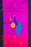Designed by VMI - Blouse Fabric - Handloom Pure Silk - Fuscia Pink with Peacock Motifs - verymuchindian.com
