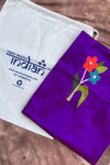 Designed by VMI - Blouse Fabric - Handloom Pure Silk - Gleaming Violet with Floral Motifs - verymuchindian.com