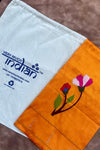 Designed by VMI - Blouse Fabric - Handloom Pure Silk - Gleaming Yellow with Flower Motifs - verymuchindian.com