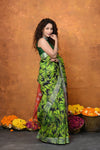 Designed By VMI~ Handloom Moonga Tussar Silk Saree With Digital Leaf Print - verymuchindian.com