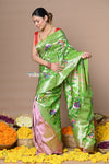 Designer - Masterpiece Handloom All Over Zari Pure Silver Zari Silk Paithani Saree - verymuchindian.com