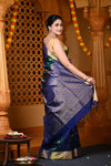 Durva Premium ~ Handloom Brocade Pure Soft Silk Saree in Dual Tone Blue Green (Limited Edition) - verymuchindian.com