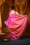 Durva Premium ~ Handloom Pure Mulberry Silk Saree in Rani Pink (Limited Edition) - verymuchindian.com