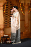 Durva Premium ~ Handloom Pure Soft Silk Saree in Ivory (Limited Edition) - verymuchindian.com