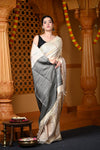 Durva Premium ~ Handloom Pure Soft Silk Saree in Ivory (Limited Edition) - verymuchindian.com