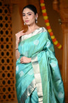 Durva Premium ~ Limited Edition Top Quality Pure Mulberry Silk Handloom Saree Sea Green - verymuchindian.com