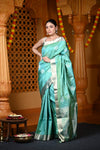 Durva Premium ~ Limited Edition Top Quality Pure Mulberry Silk Handloom Saree Sea Green - verymuchindian.com