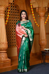 Durva Premium ~ Limited Edition Top Quality Pure Mulberry Silk Saree Leaf Green - verymuchindian.com