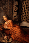 Durva Premium~ Viscose Satin Hand-dyed Rangkaath Saree in Orange - verymuchindian.com