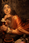 Durva Premium~ Viscose Satin Hand-dyed Rangkaath Saree in Orange - verymuchindian.com
