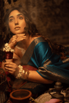 Durva Premium~ Viscose Satin Hand-dyed Rangkaath Saree in Teal Blue - verymuchindian.com