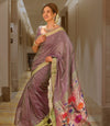 EXCLUSIVE! Handloom Pure Cotton Paithani With Traditional Asawali Pallu~Dual Tone Green & Pink - verymuchindian.com