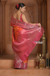 Festive Edit! Ganga Ghat ~ Handloom Pure Kora Dupion Silk Banarasi Saree in Rani Pink (Silk Mark Certified) - verymuchindian.com