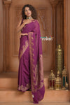 Festive Edit! Ganga Ghat ~ Handloom Pure Silk Chiffon Georgette Saree in Rose Pink (Silk Mark Certified) - verymuchindian.com