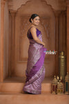 Festive Edit! Ganga Ghat ~ Handloom Pure Silk Chiniya Saree in Lilac ( Silk Mark Certified) - verymuchindian.com