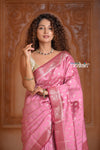 Festive Edit! Ganga Ghat ~ Handloom Pure Silk Chiniya Saree in Soft Pink (Silk Mark Certified) - verymuchindian.com