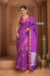 Festive Edit! Ganga Ghat ~ Handloom Pure Silk Katan Saree in Purple Pink (Silk Mark Certified ) - verymuchindian.com