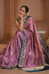 Festive Edit! Ganga Ghat ~ Handloom Pure Silk Katan Saree in Raspberry Pink (Silk Mark Certified ) - verymuchindian.com