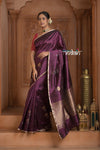 Festive Edit! Ganga Ghat ~ Handloom Pure Silk Katan Saree in Rose Pink (Silk Mark Certified ) - verymuchindian.com