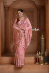 Festive Edit! Ganga Ghat ~ Handloom Pure Silk Saree with Digital Print in Blush Pink ( Silk Mark Certified ) - verymuchindian.com