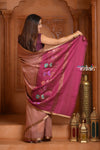 Festive Edit! Ganga Ghat ~ Handloom Pure Silk Tussar Saree in Rusty Rose (Silk Mark Certified) - verymuchindian.com