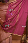 Festive Edit! Ganga Ghat ~ Handloom Pure Silk Tussar Saree in Rusty Rose (Silk Mark Certified) - verymuchindian.com