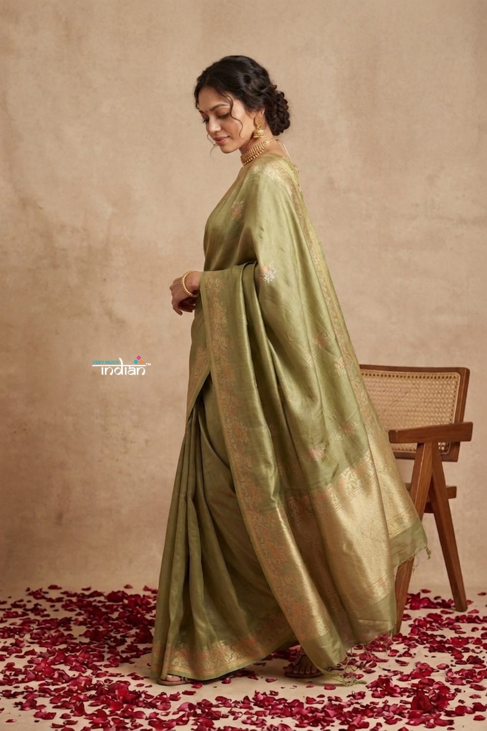Ganga Ghat ~ Banarasi Handwoven Pure Soft Katan Silk Saree In Cyan Green - verymuchindian.com