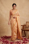 Ganga Ghat ~ Banarasi Pure Katan silk Saree In Peach Pastel - verymuchindian.com