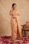 Ganga Ghat ~ Banarasi Pure Katan silk Saree In Peach Pastel - verymuchindian.com