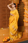 Gaurangi ~ Handloom Cotton Silk with Sleek Designer Border in Sunrise Yellow - verymuchindian.com