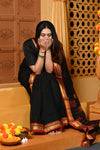 Gaurangi ~ Pure Cotton Saree in Regal Salient Black with Exclusive Zari Border & Pallu - verymuchindian.com