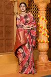 Gaurangi ~ Viscose Hand-dyed Rangkaath Saree in Monochrome Red Brown - verymuchindian.com