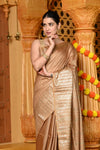 Gaurangi ~ Viscose Hand-dyed Saree in Monochrome Slaked Dusty Rose - verymuchindian.com