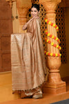 Gaurangi ~ Viscose Hand-dyed Saree in Monochrome Slaked Dusty Rose - verymuchindian.com