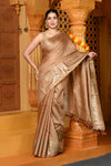 Gaurangi ~ Viscose Hand-dyed Saree in Monochrome Slaked Dusty Rose - verymuchindian.com
