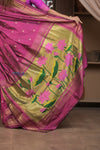 Gauri Chandrakor ~ Handloom Pure Silk Paithani with Fancy Lotus Pallu in Mauve Pink - verymuchindian.com