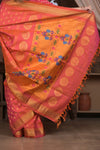 Gauri ~ Handloom Pure Silk Maharani Paithani with Maharani Pallu in Dual Tone Pink Red - verymuchindian.com