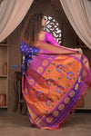 Gauri ~ Handloom Pure Silk Maharani Paithani with Maharani Pallu in Royal Blue and Pink - verymuchindian.com