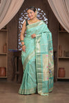 Gauri ~ Handloom Pure Silk Maharani Paithani with Maharani Pallu in Sea Green - verymuchindian.com