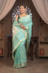 Gauri ~ Handloom Pure Silk Maharani Paithani with Maharani Pallu in Sea Green - verymuchindian.com