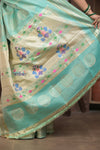 Gauri ~ Handloom Pure Silk Maharani Paithani with Maharani Pallu in Sea Green - verymuchindian.com