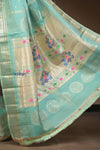 Gauri ~ Handloom Pure Silk Maharani Paithani with Maharani Pallu in Sea Green - verymuchindian.com