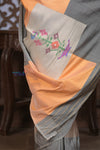 Gauri ~ Pure Silk Handloom Paithani in Peach & Dove Grey - verymuchindian.com