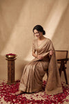 Ganga Ghat ~ Banarasi Pure Katan Silk Saree in Taupe Brown