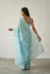 Mulmuli ~ Pure Handwoven Jamdani Mul Cotton Saree in Powder Blue