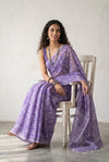 Mulmuli ~ Pure Handwoven Jamdani Mul Cotton Saree in Lavender